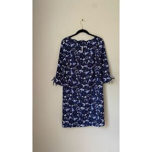 Talbots NWT women’s petite 3/4 sleeve scalloped neck knee length floral dress si